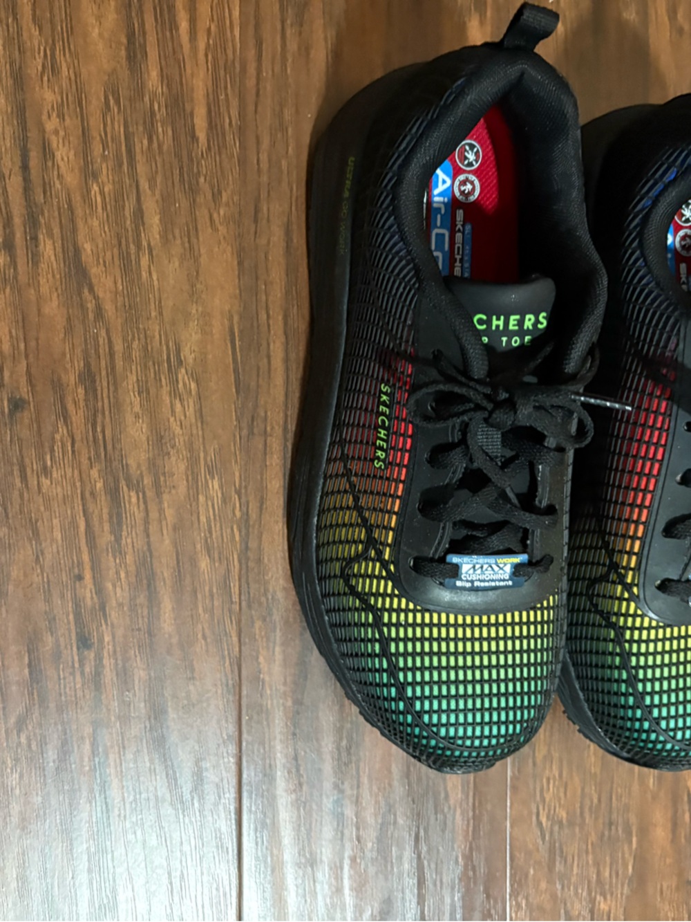 Skechers Kids Black Sneakers with Rainbow Gradient